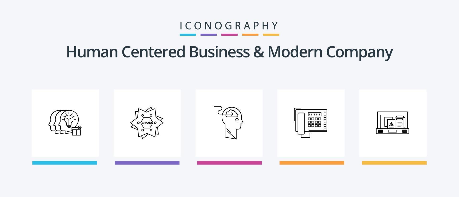 Human Centered Business And Modern Company Line 5 Icon Pack Including man. audio. idea. loud. call. Creative Icons Design vector