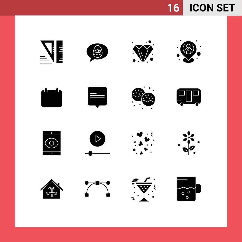 Modern Set of 16 Solid Glyphs Pictograph of day resources brilliant location hr Editable Vector Design Elements