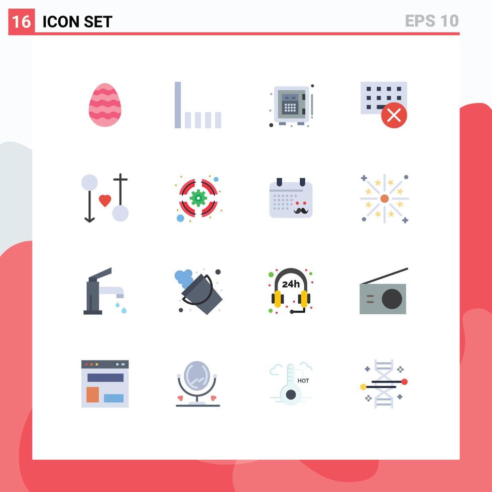 Universal Icon Symbols Group of 16 Modern Flat Colors of love keyboard money hardware devices Editable Pack of Creative Vector Design Elements