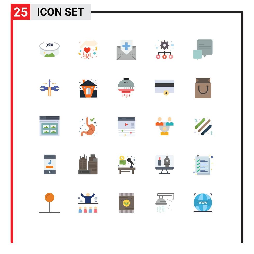 25 Creative Icons Modern Signs and Symbols of computing messages mail conversation settings Editable Vector Design Elements