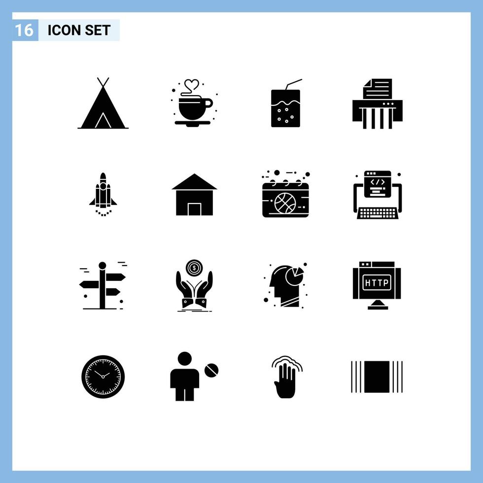 16 Creative Icons Modern Signs and Symbols of promote launching cocktail launch paper Editable Vector Design Elements