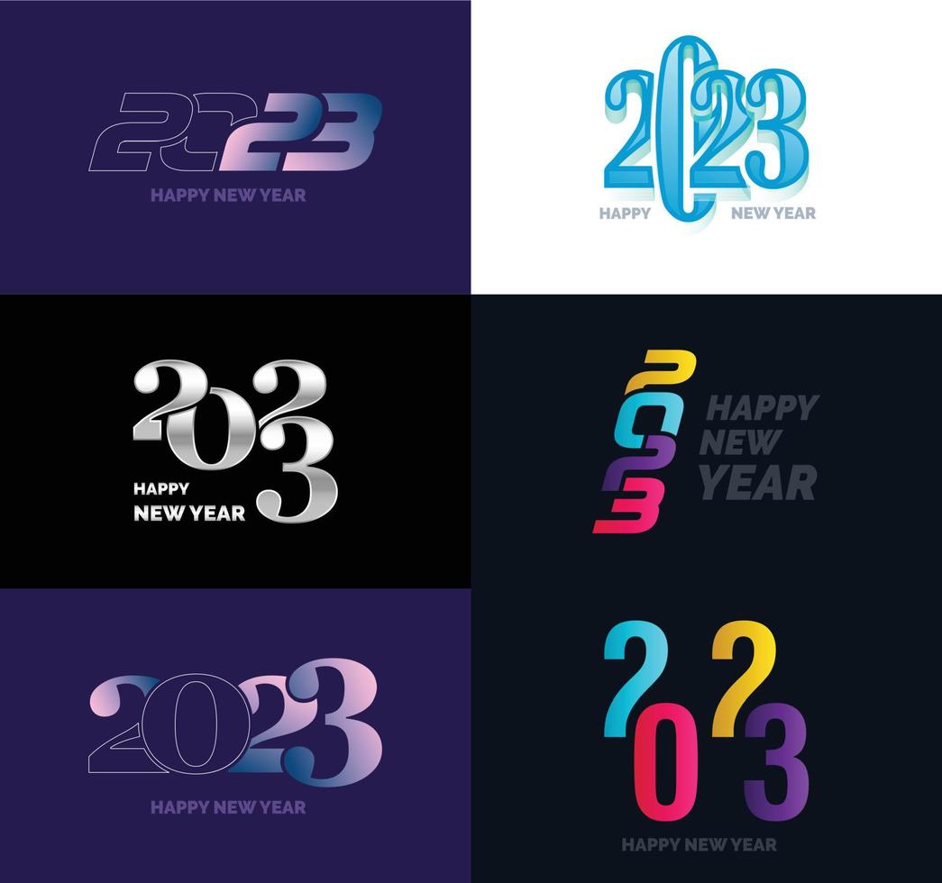 Big Set of 2023 Happy New Year logo text design 2023 number design template vector