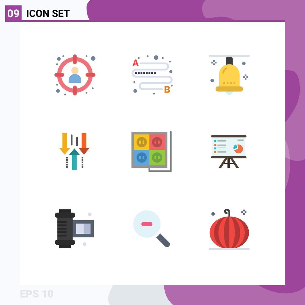 9 Thematic Vector Flat Colors and Editable Symbols of download up bell down thanksgiving Editable Vector Design Elements