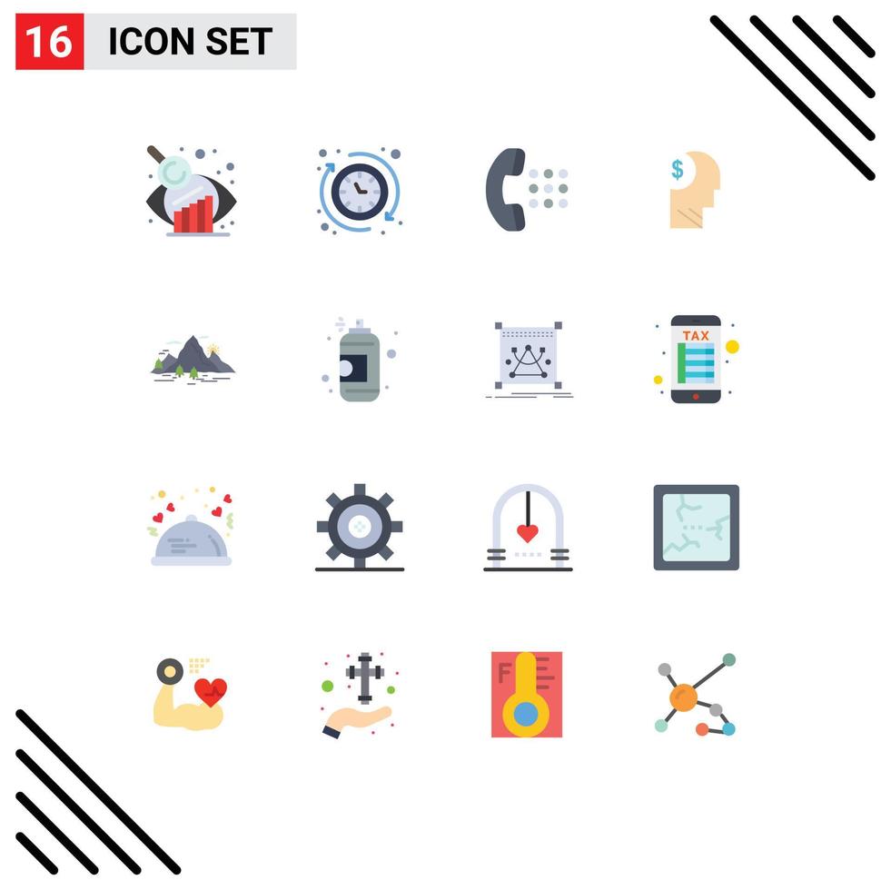 16 Thematic Vector Flat Colors and Editable Symbols of nature profile call employee avatar Editable Pack of Creative Vector Design Elements