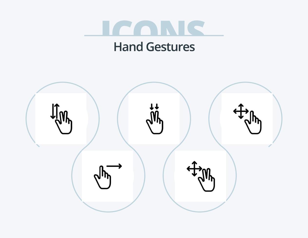 paquete de iconos de línea de gestos de mano 5 diseño de iconos. gesto. hacer clic. gestos gesto. mano vector