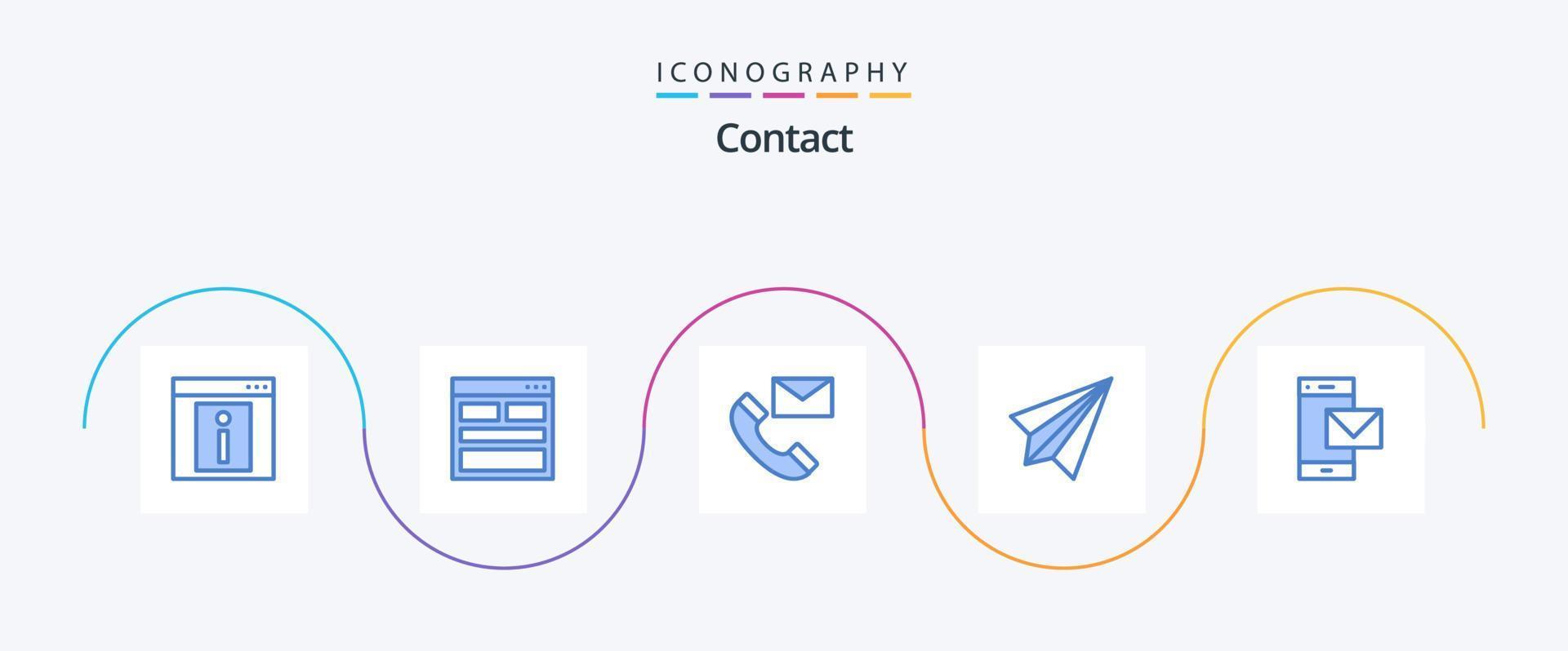 póngase en contacto con el paquete de iconos azul 5 que incluye contáctenos. comunicación. forma. información Contáctenos vector