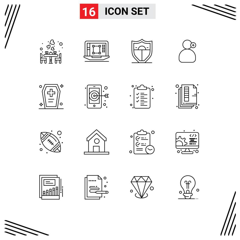 16 Creative Icons Modern Signs and Symbols of casket working enhance work motivation Editable Vector Design Elements