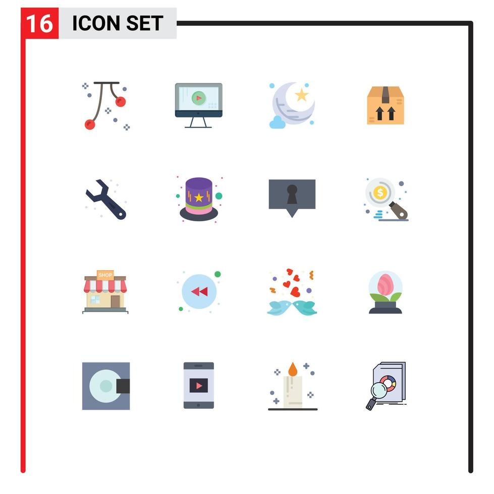 paquete de iconos de vector de stock de 16 signos y símbolos de línea para herramientas caja de paquete de música ajustable paquete editable de elementos creativos de diseño de vectores