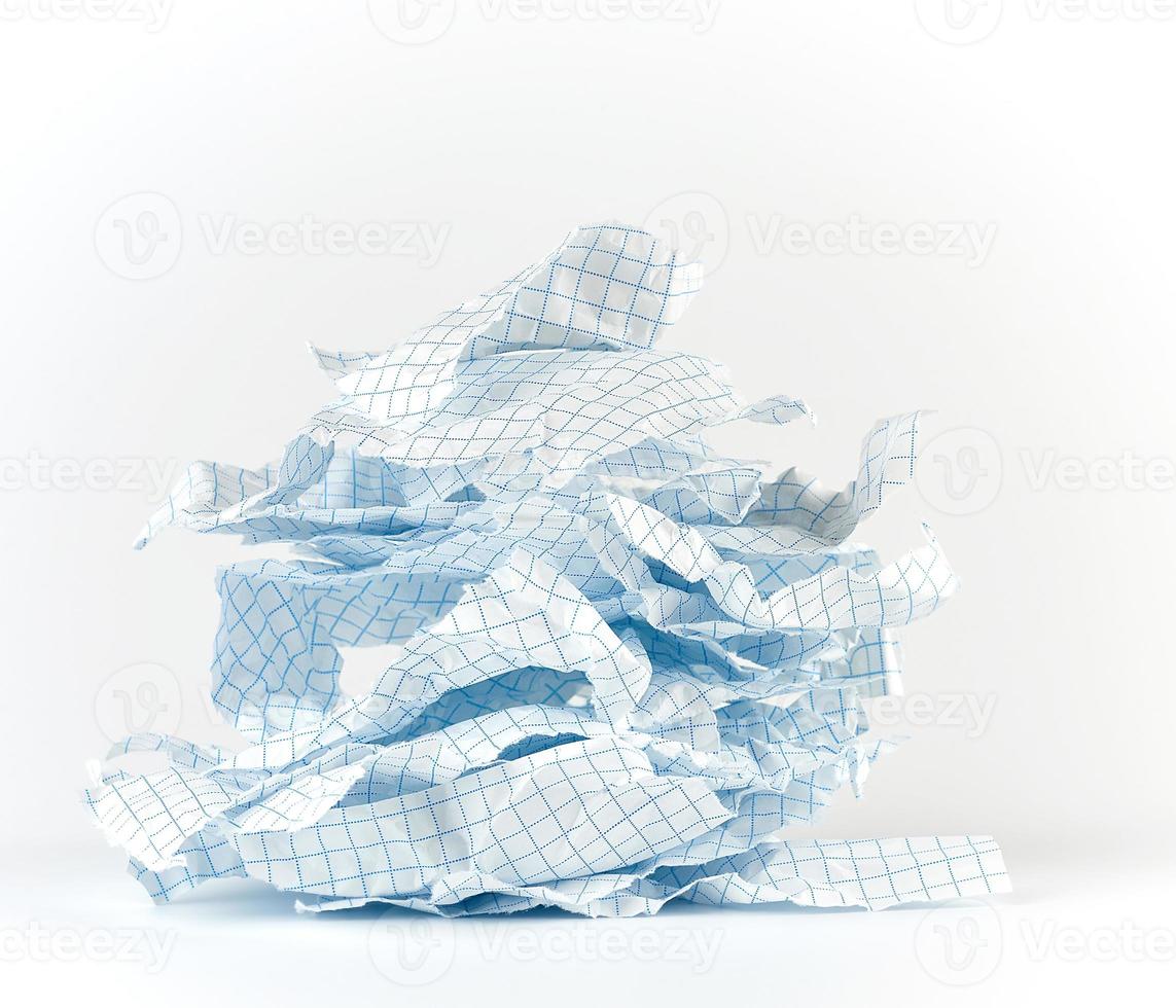 empty torn pieces of paper from notebook to cell photo