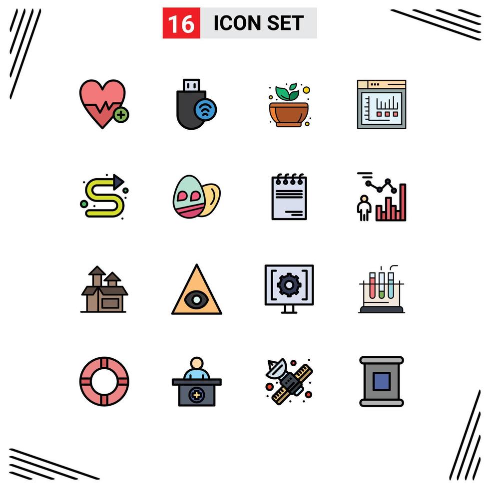 16 iconos creativos signos y símbolos modernos de navegador estático de internet stick elementos de diseño de vectores creativos editables spa