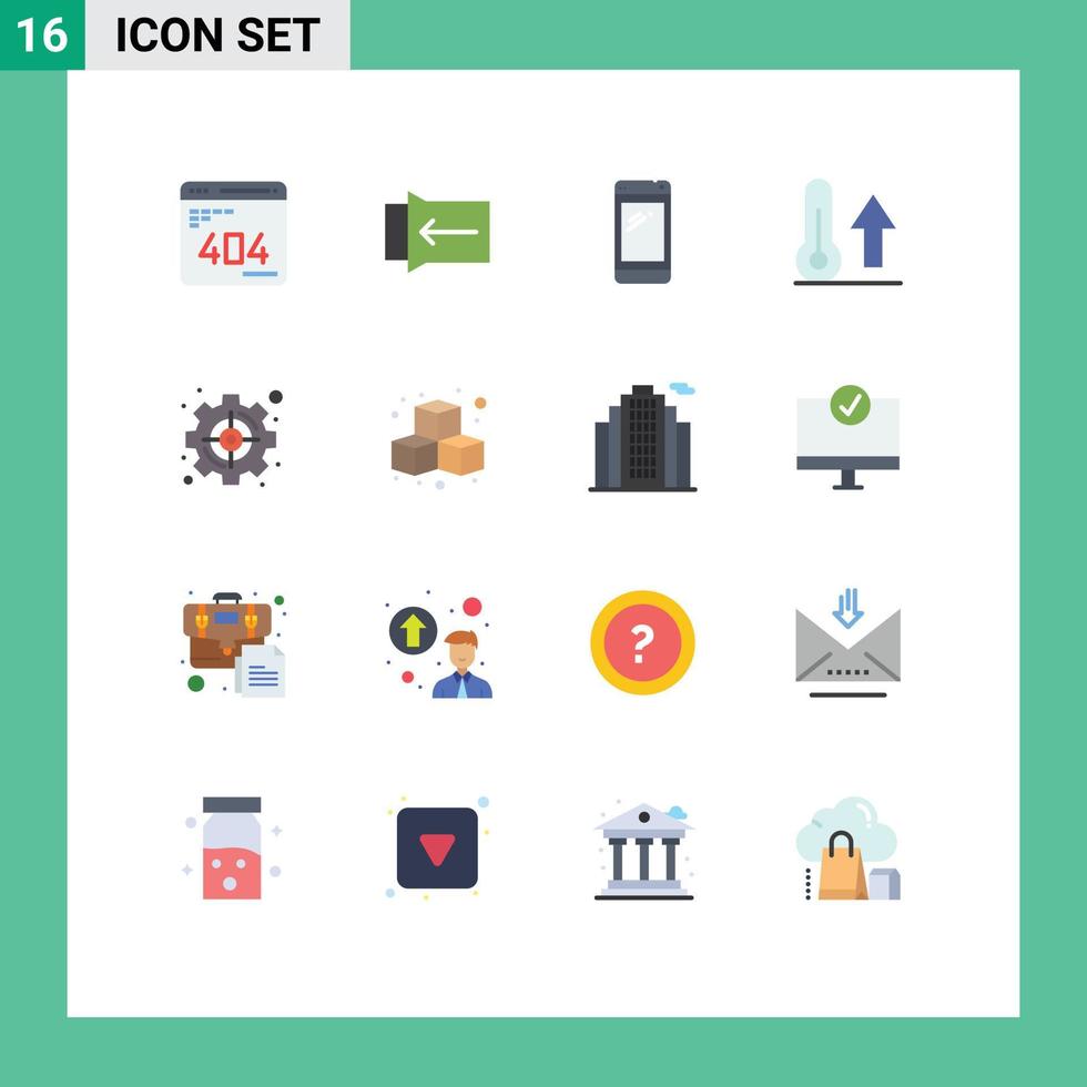 Set of 16 Modern UI Icons Symbols Signs for weather nature phone meteorology power bank Editable Pack of Creative Vector Design Elements