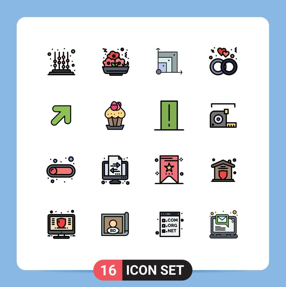 Stock Vector Icon Pack of 16 Line Signs and Symbols for up wedding scalabel ring engagement Editable Creative Vector Design Elements