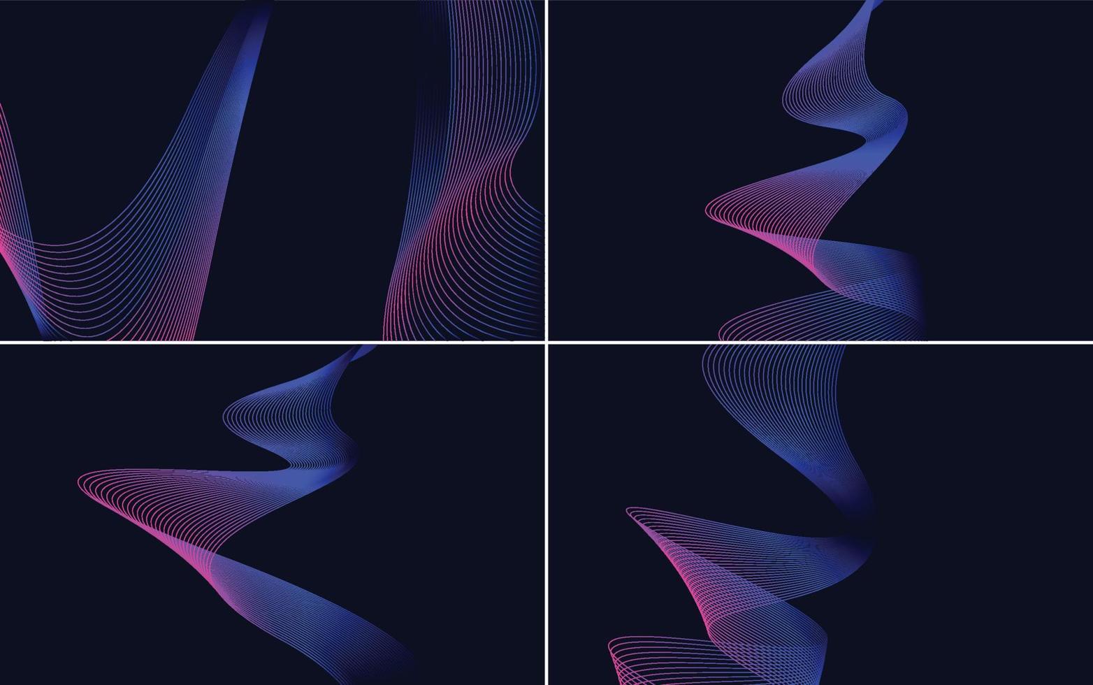 Collection of geometric minimal lines pattern set vector