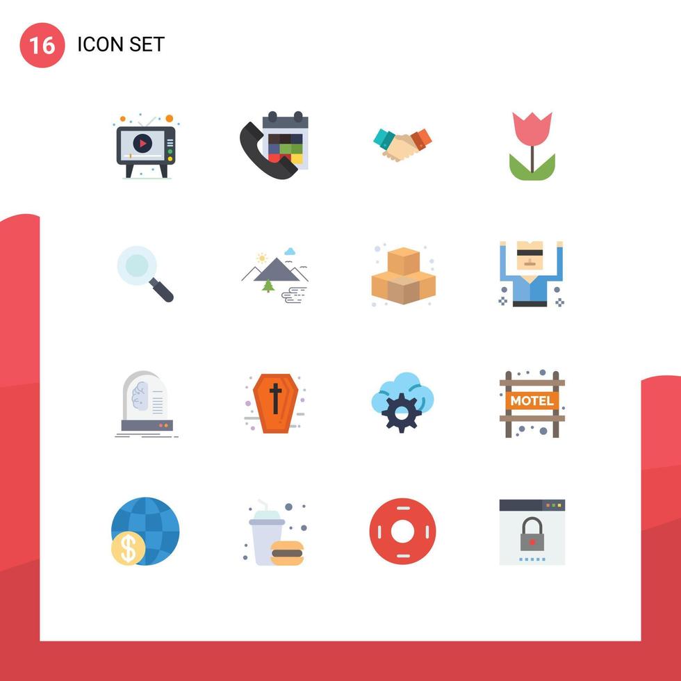 16 Thematic Vector Flat Colors and Editable Symbols of flower partnership date partners business Editable Pack of Creative Vector Design Elements