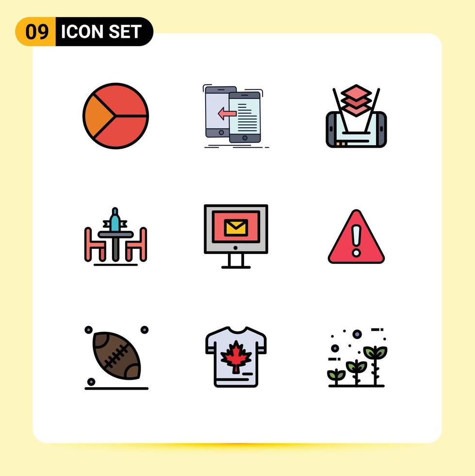 Set of 9 Modern UI Icons Symbols Signs for meeting debate management conference technology Editable Vector Design Elements