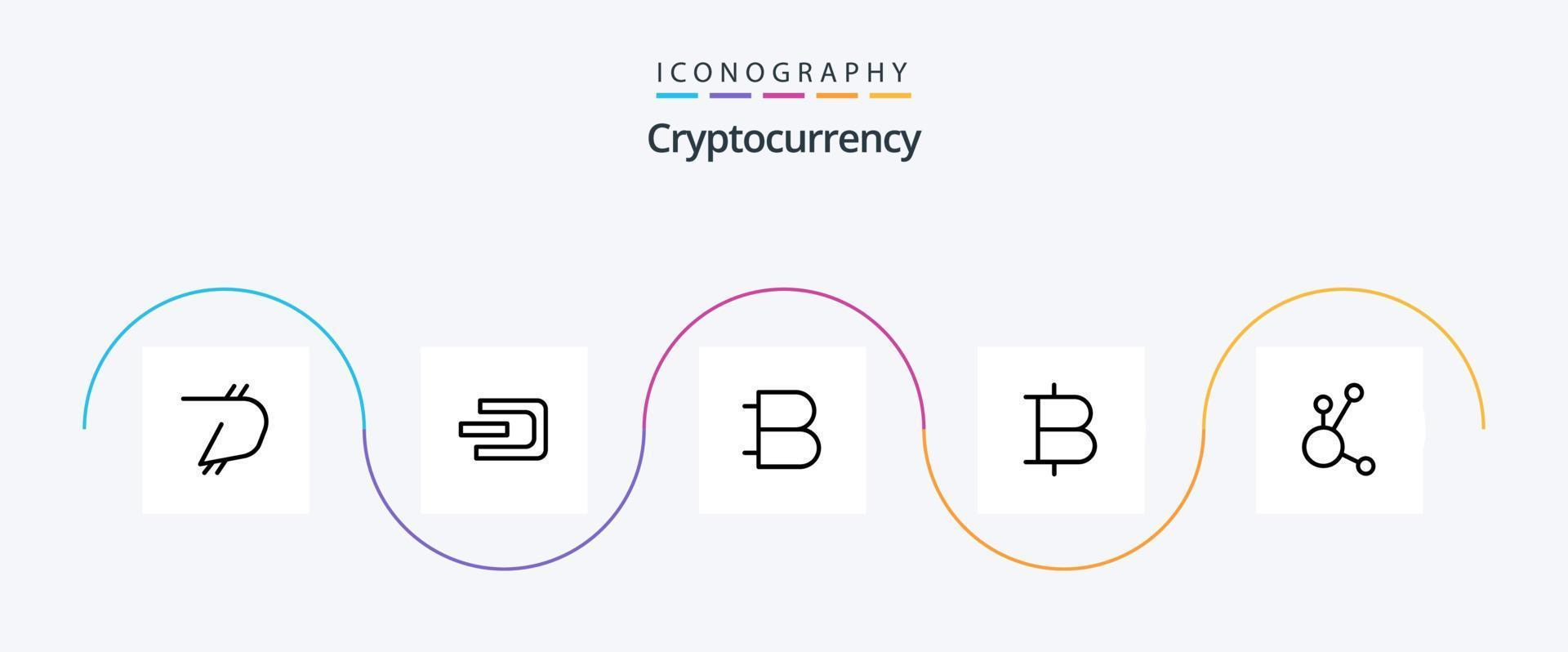 Cryptocurrency Line 5 Icon Pack Including bitcoin . currency. crypto . cryptocurrency . coin vector