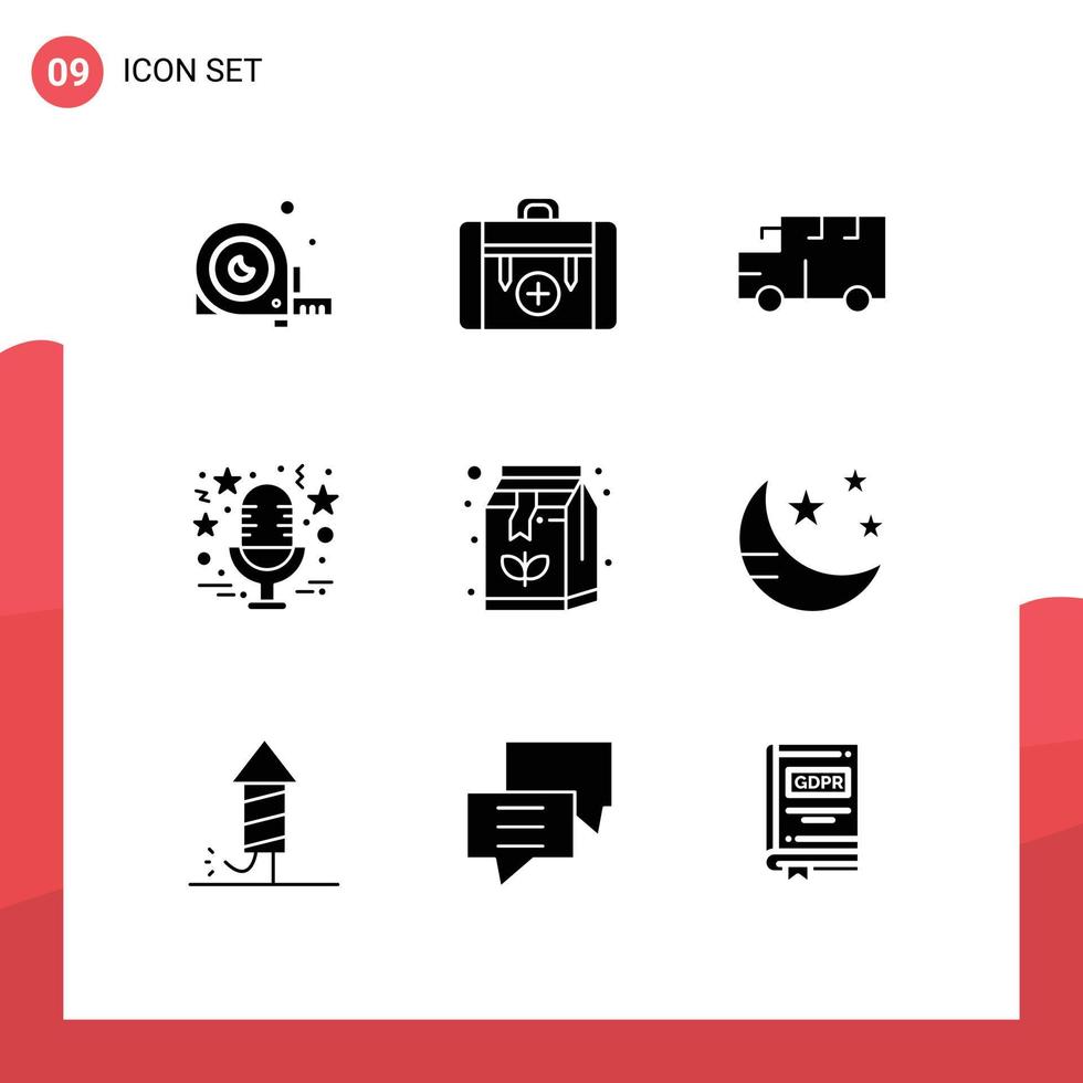 9 Creative Icons Modern Signs and Symbols of microphone star hiking sound transportation Editable Vector Design Elements