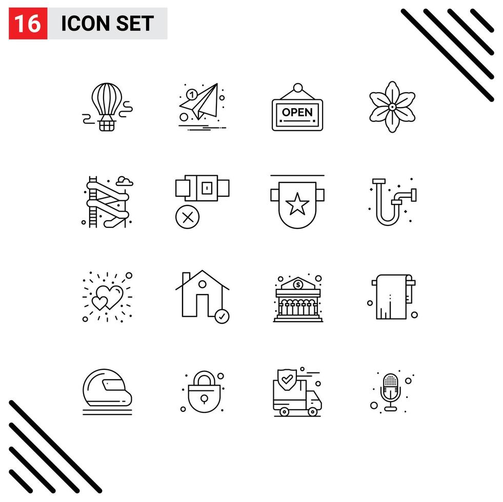 User Interface Pack of 16 Basic Outlines of slider nature paper floral hotel Editable Vector Design Elements