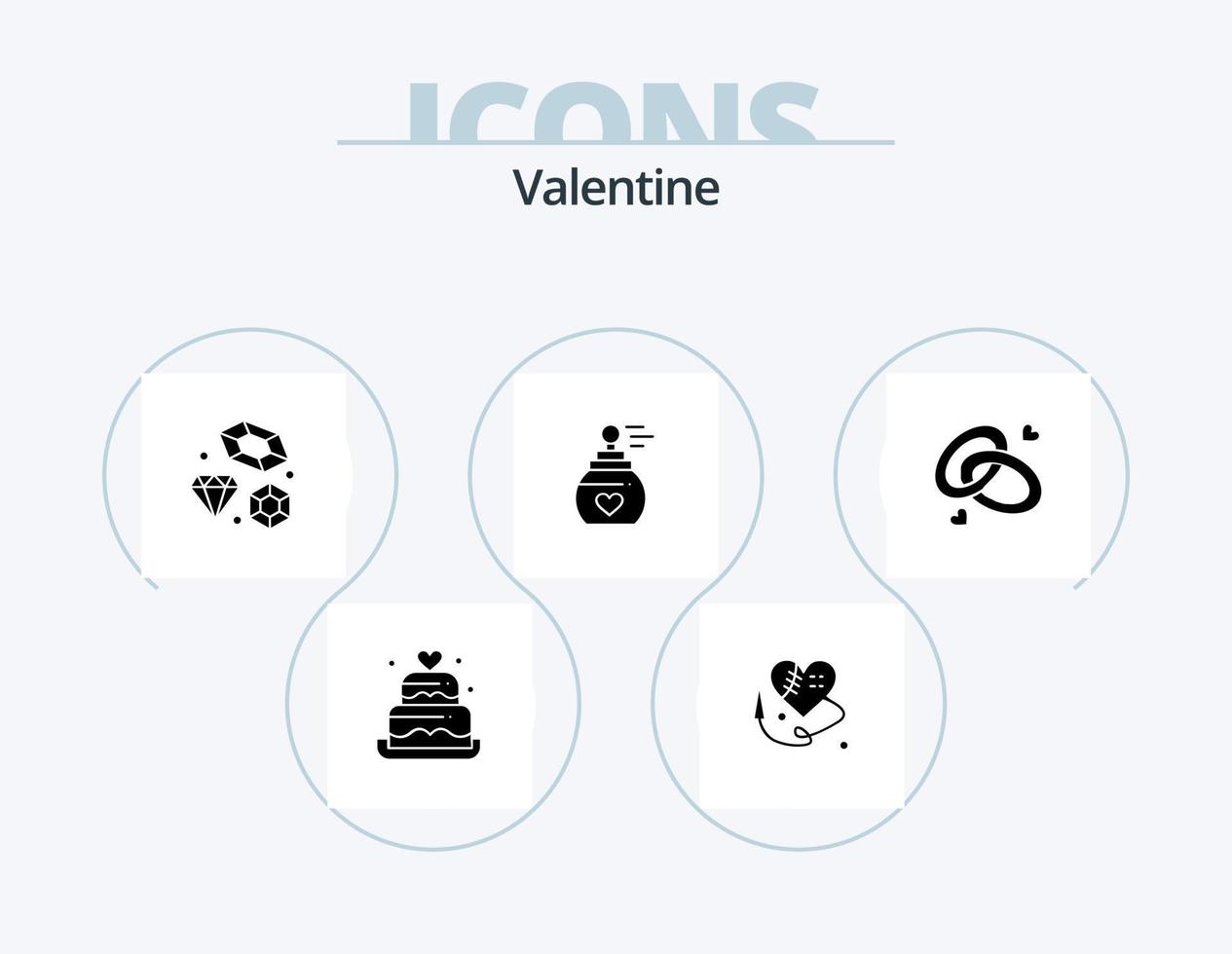 paquete de iconos de glifos de san valentín 5 diseño de iconos. amar. amar. corazón de costura. día. enamorado vector