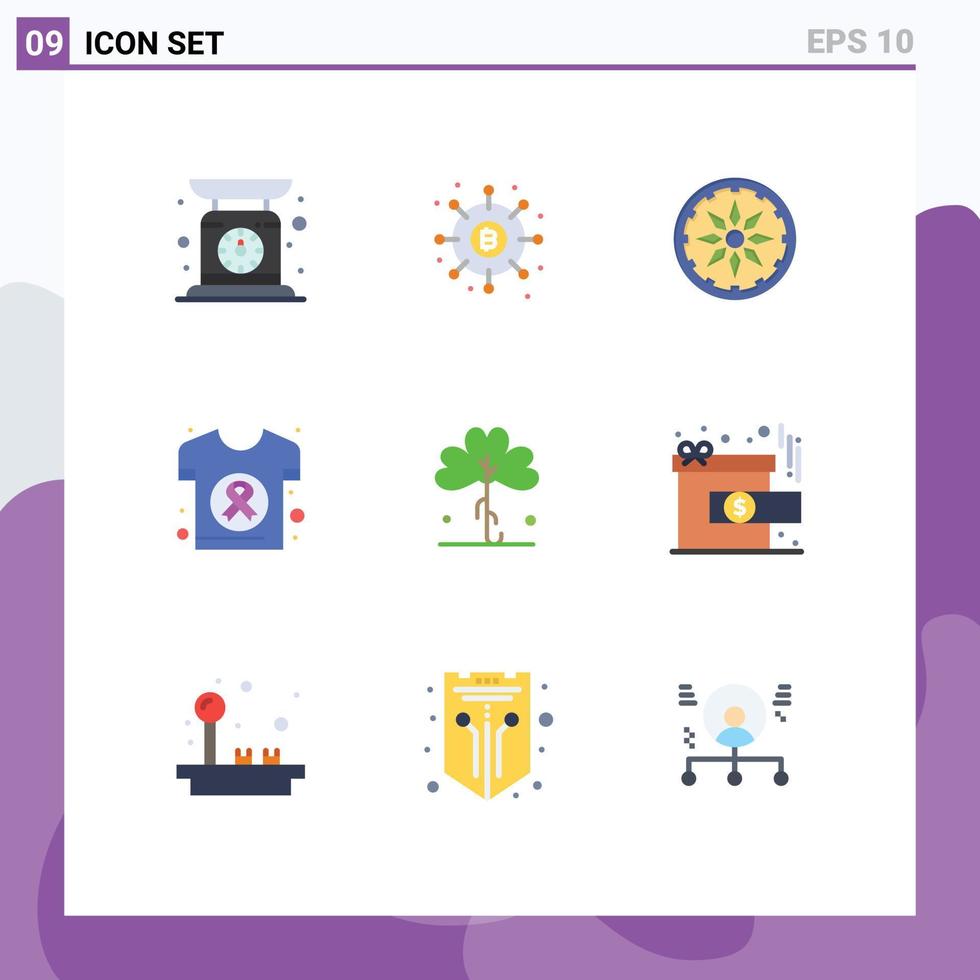 9 Creative Icons Modern Signs and Symbols of clover health payments day world Editable Vector Design Elements