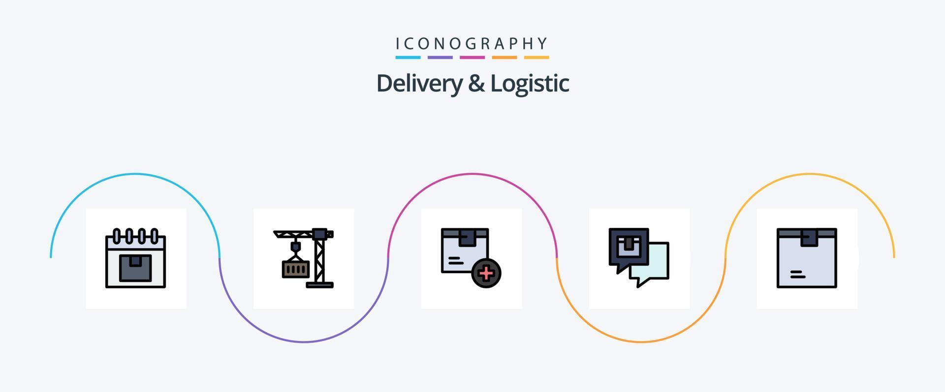 Delivery And Logistic Line Filled Flat 5 Icon Pack Including feedback. chatting. shipping. product. delivery vector