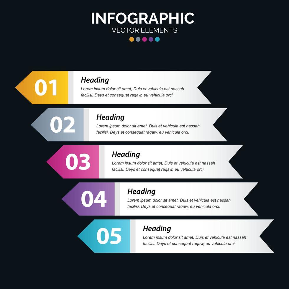 5 Steps Infographics design vector and marketing can be used for workflow layout