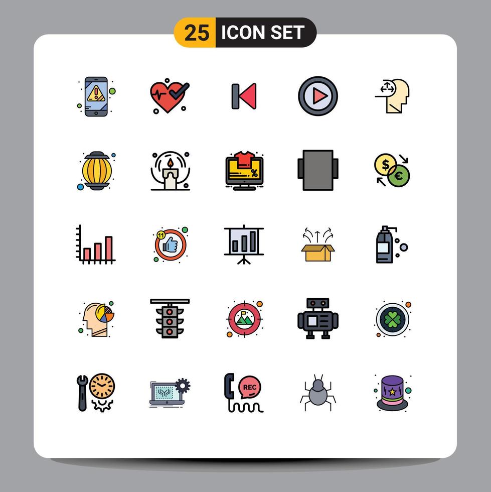 25 Creative Icons Modern Signs and Symbols of autism play beginning music control Editable Vector Design Elements