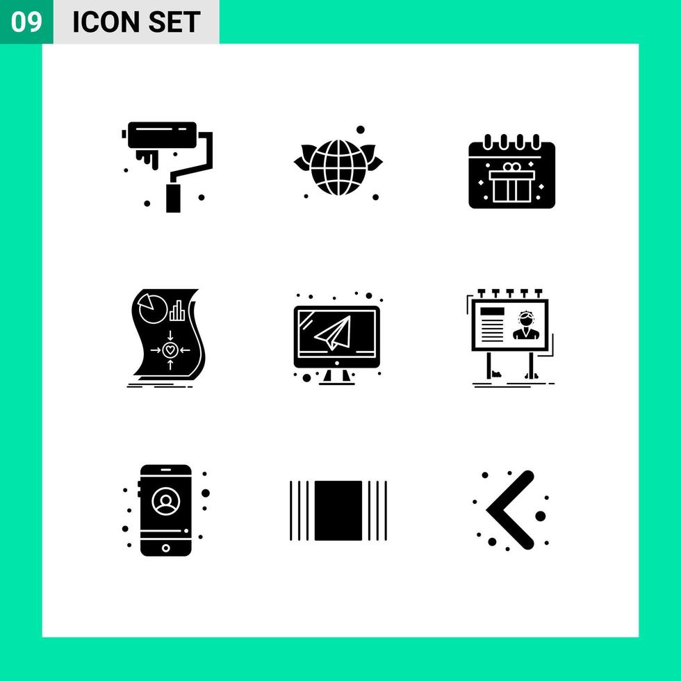 9 Creative Icons Modern Signs and Symbols of email responsive birthday response love Editable Vector Design Elements