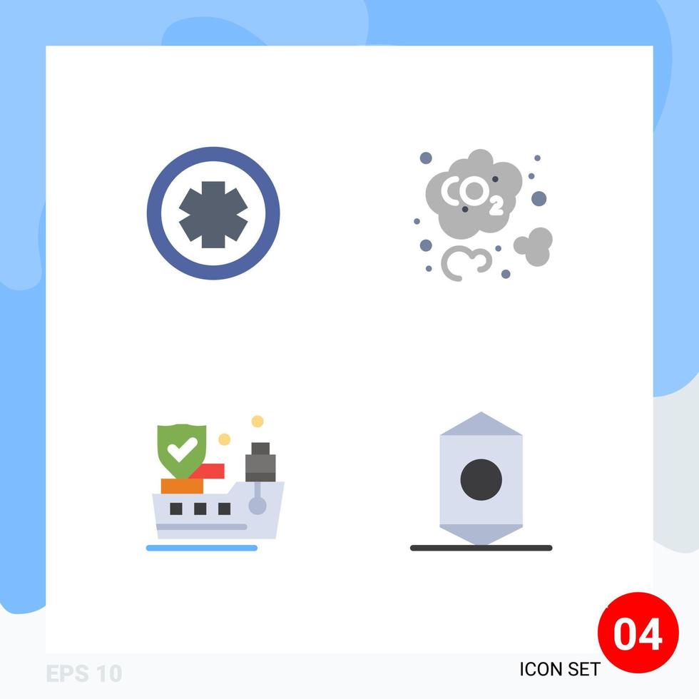 Universal Icon Symbols Group of 4 Modern Flat Icons of medical insurance test co candy Editable Vector Design Elements