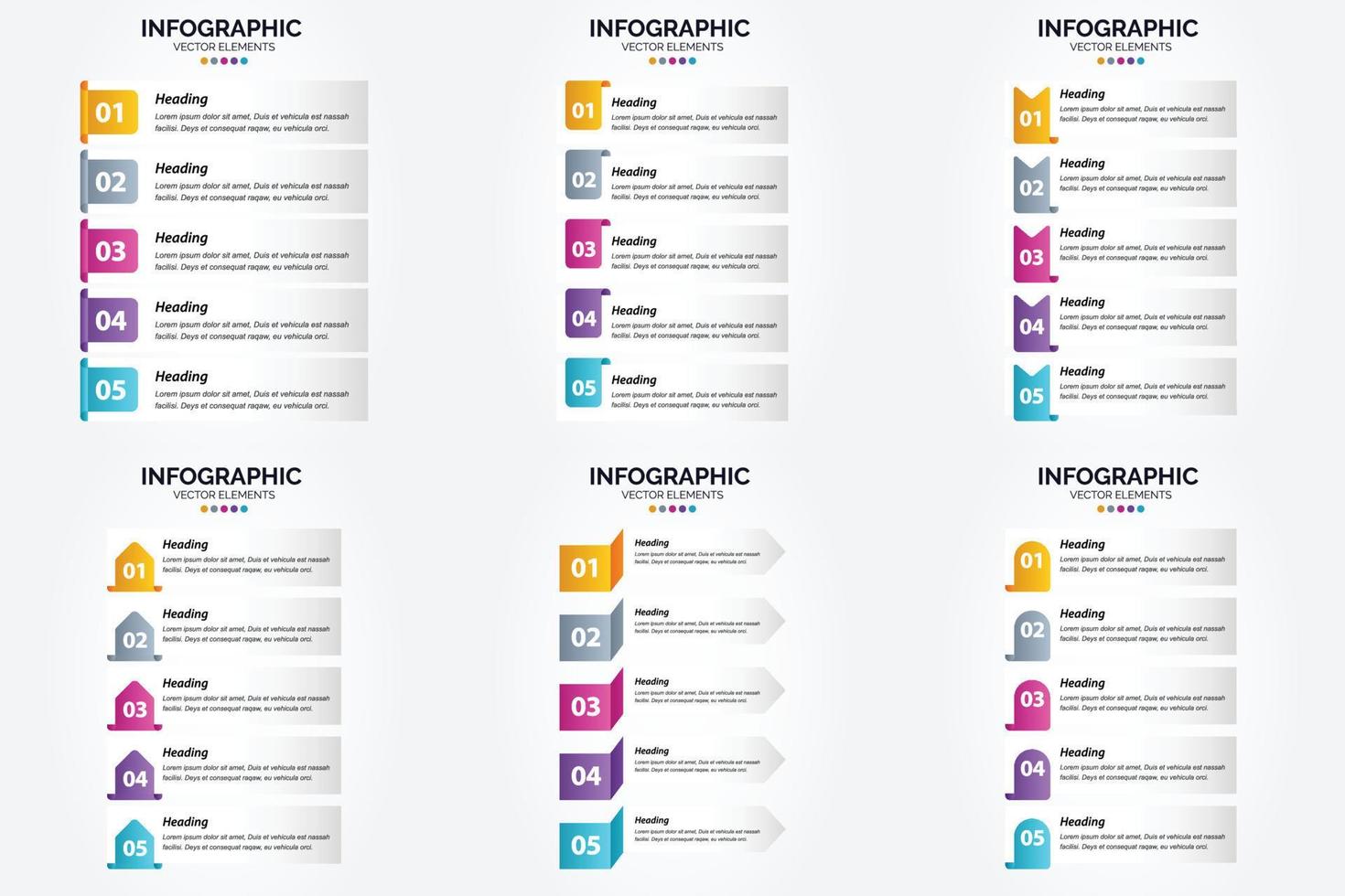 ilustración vectorial infografía conjunto de diseño plano para folleto publicitario y revista vector