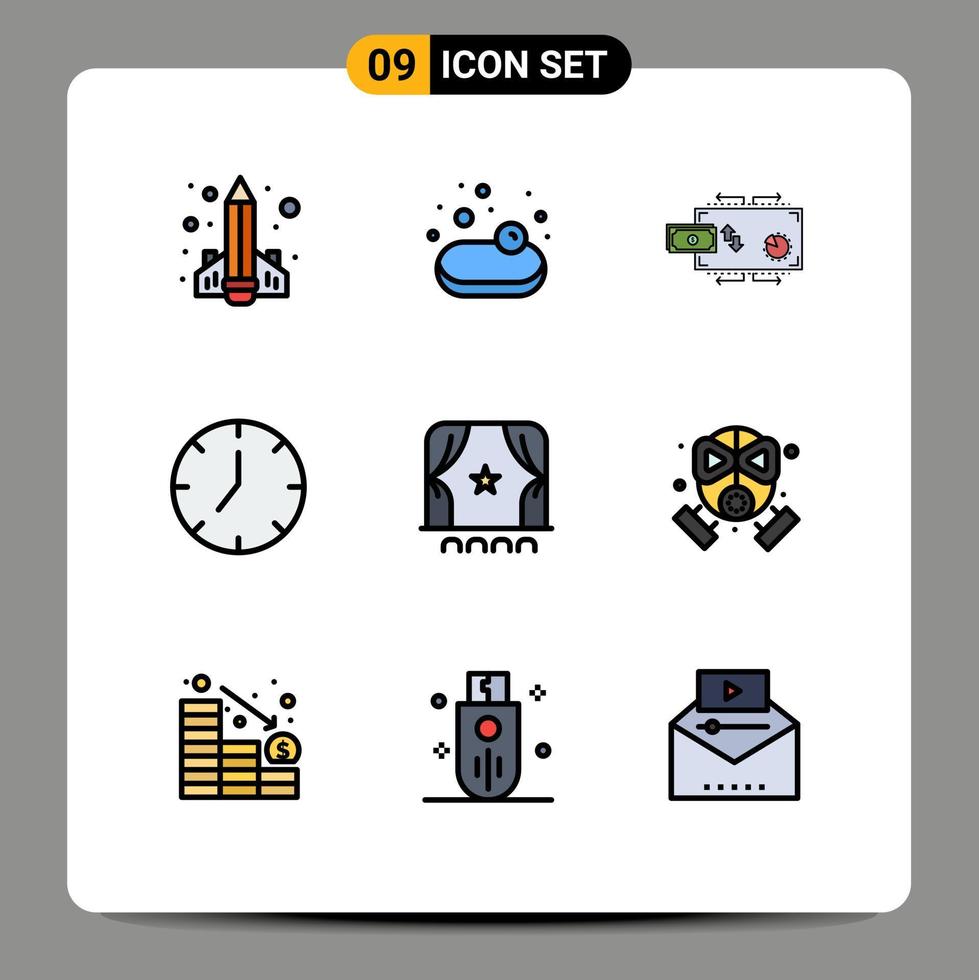 9 Creative Icons Modern Signs and Symbols of audience media player finance media payments Editable Vector Design Elements