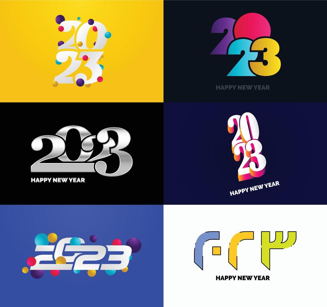 Big Set of 2023 Happy New Year logo text design 2023 number design template vector
