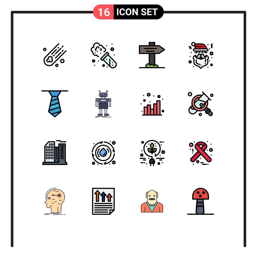 User Interface Pack of 16 Basic Flat Color Filled Lines of artificial robot pointer clothing cap Editable Creative Vector Design Elements