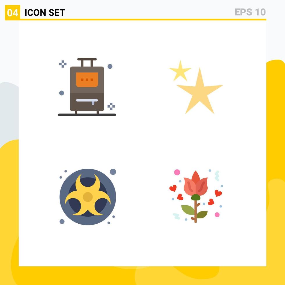 Universal Icon Symbols Group of 4 Modern Flat Icons of bag waste abstract gas love Editable Vector Design Elements