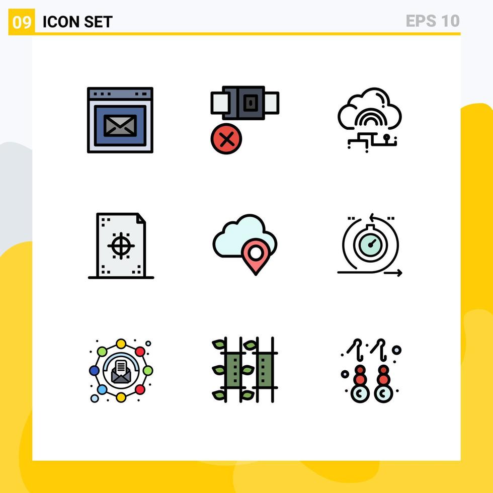 conjunto de 9 colores planos de línea de llenado vectorial en cuadrícula para imprimir datos de diseño de red de desarrollo elementos de diseño vectorial editables vector