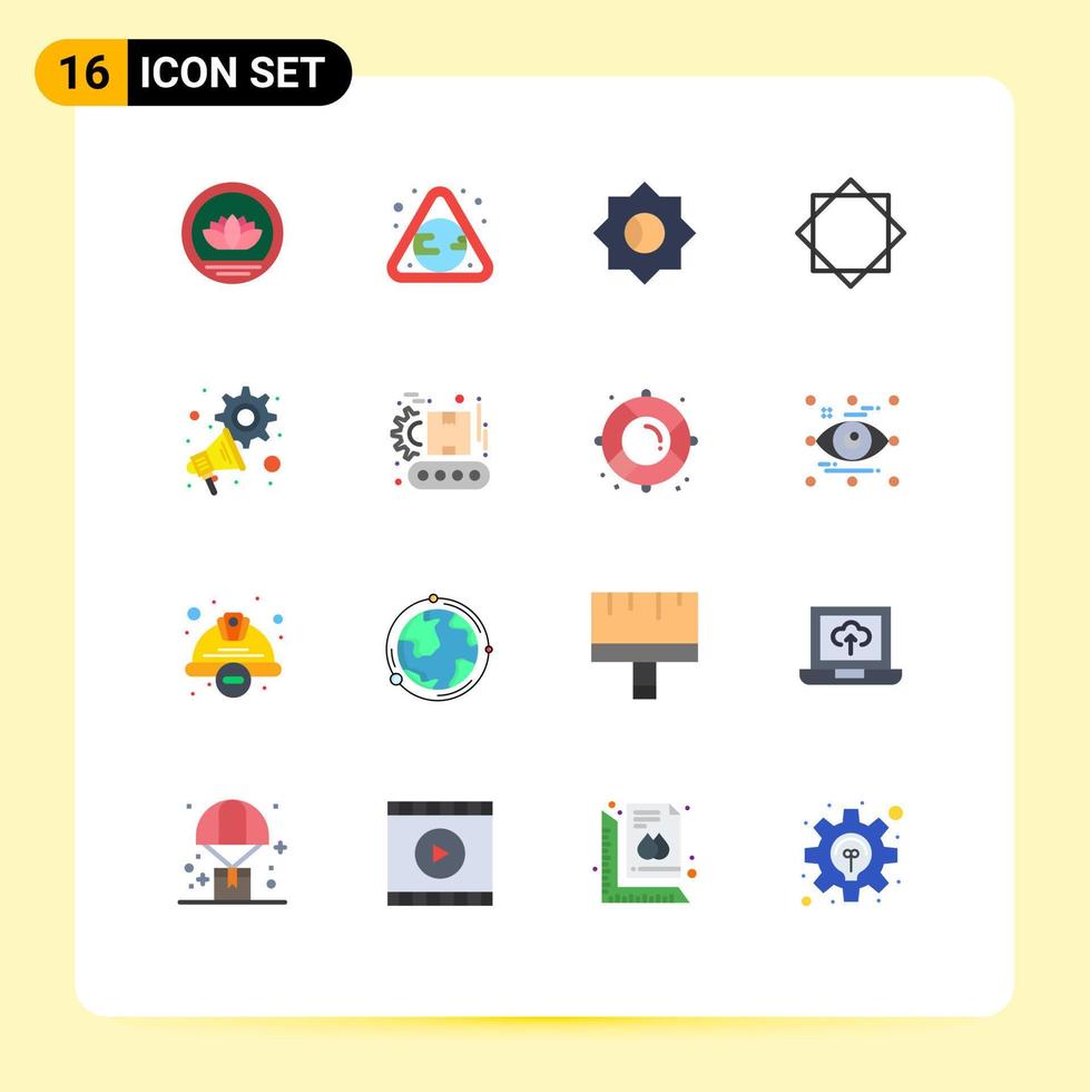 Stock Vector Icon Pack of 16 Line Signs and Symbols for megaphone advertising basic warning security Editable Pack of Creative Vector Design Elements