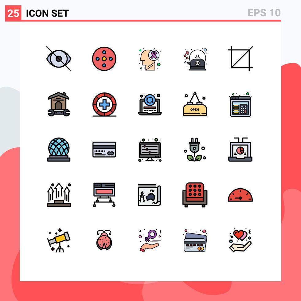 Set of 25 Modern UI Icons Symbols Signs for pot hot storage coffee disease Editable Vector Design Elements