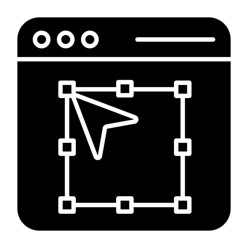 Glyph design icon of selection tool vector