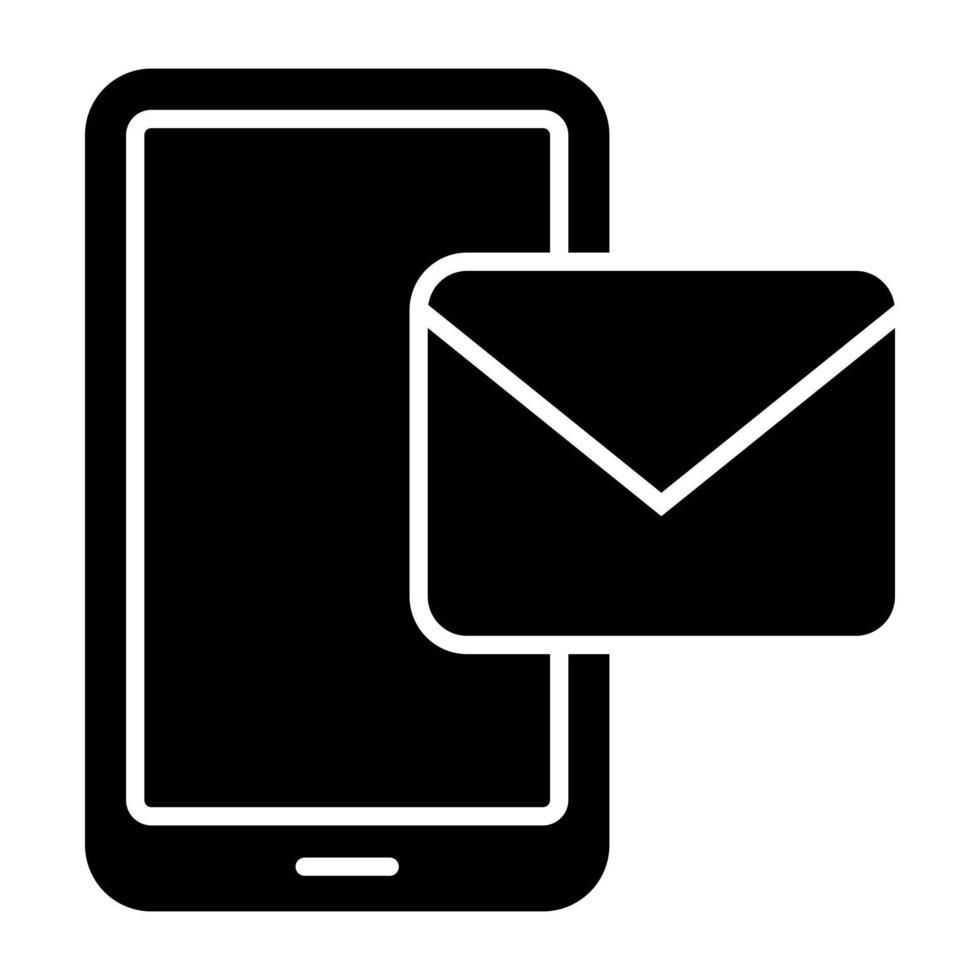 icono de descarga premium de correo móvil vector