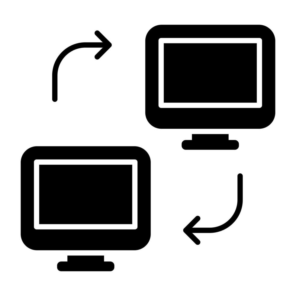 un ícono de diseño único de pc a pc vector