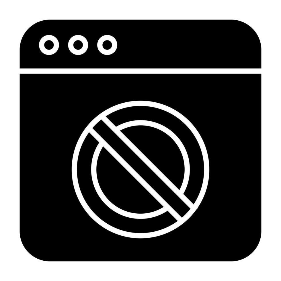 icono de diseño moderno del sitio web de prohibición vector