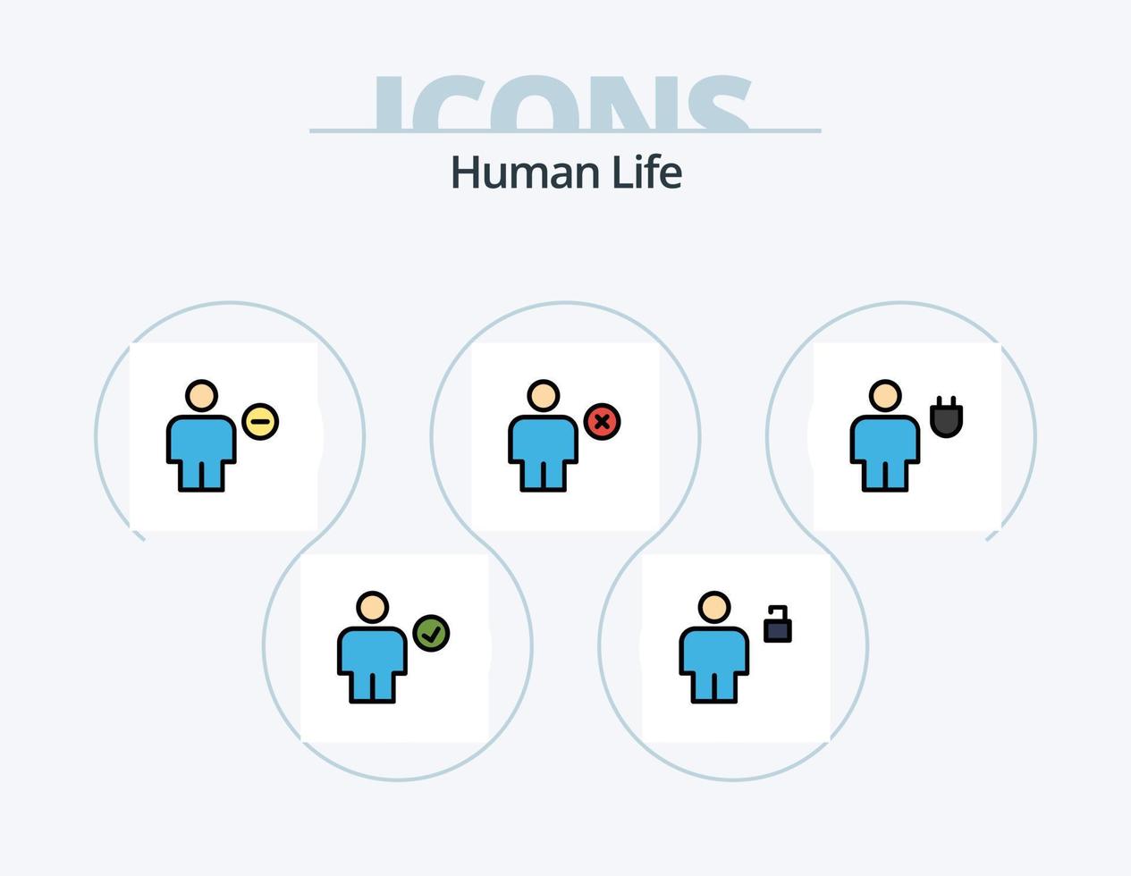 Human Line Filled Icon Pack 5 Icon Design. umbrella. human. add. body. new vector