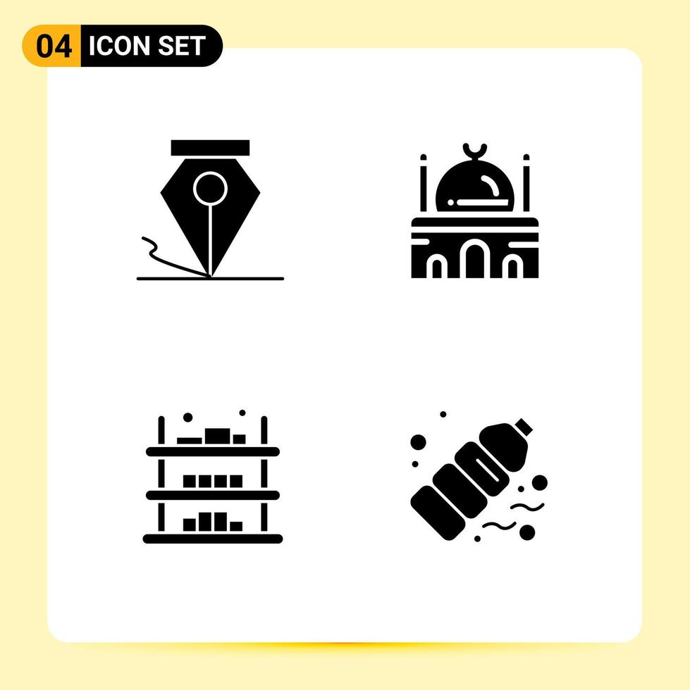Modern Set of Solid Glyphs and symbols such as freeform commerce building muslim sale Editable Vector Design Elements