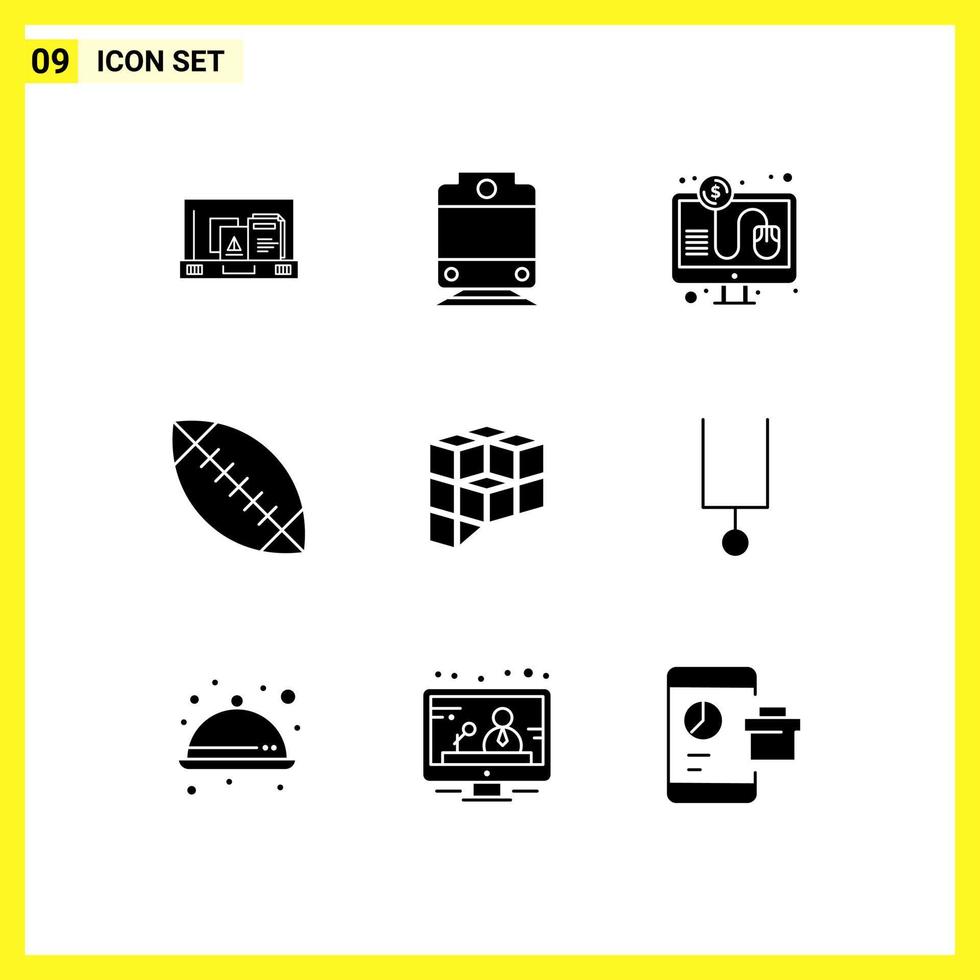 Pack of 9 Modern Solid Glyphs Signs and Symbols for Web Print Media such as instrument crypto per coin sport Editable Vector Design Elements