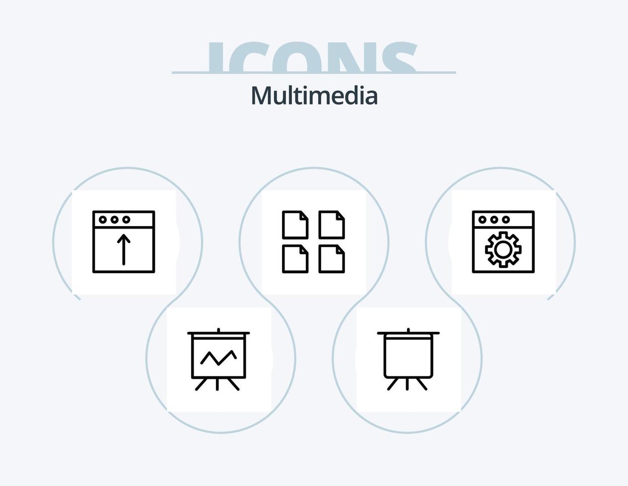Multimedia Line Icon Pack 5 Icon Design. . file. edit. document. zip vector