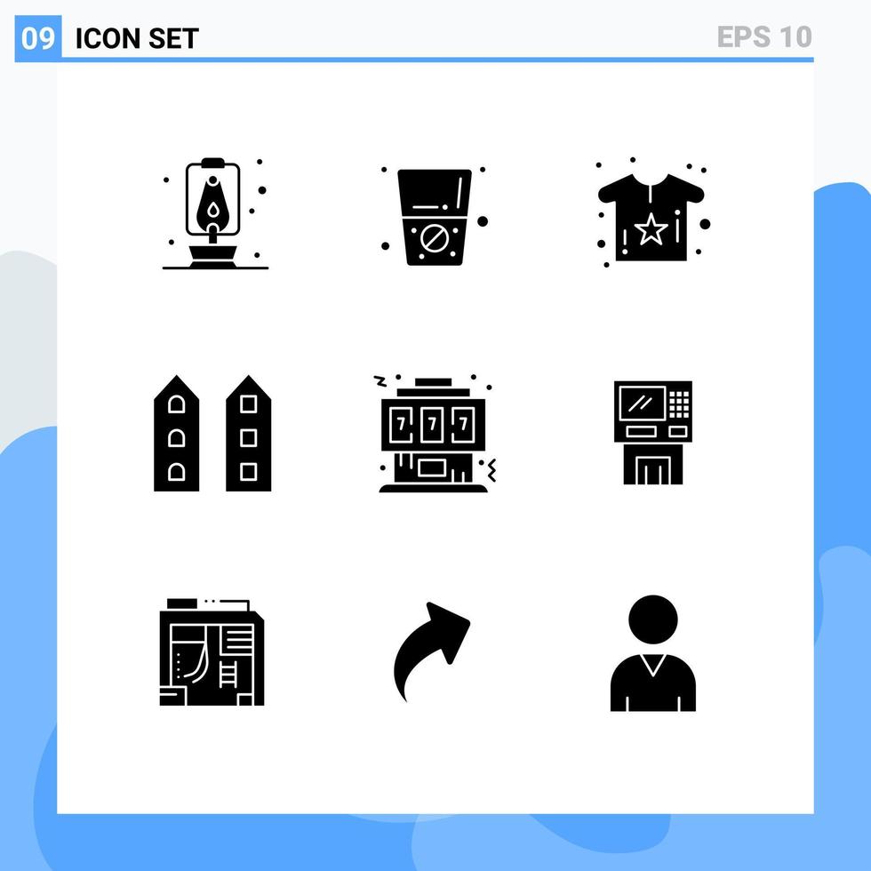 9 Universal Solid Glyphs Set for Web and Mobile Applications controller game flower store shop front Editable Vector Design Elements