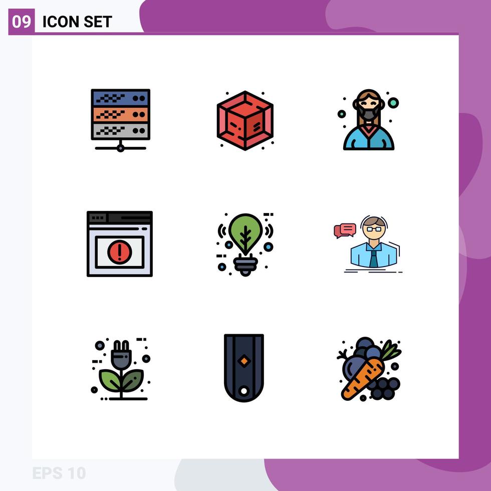 Stock Vector Icon Pack of 9 Line Signs and Symbols for eco website female web page Editable Vector Design Elements