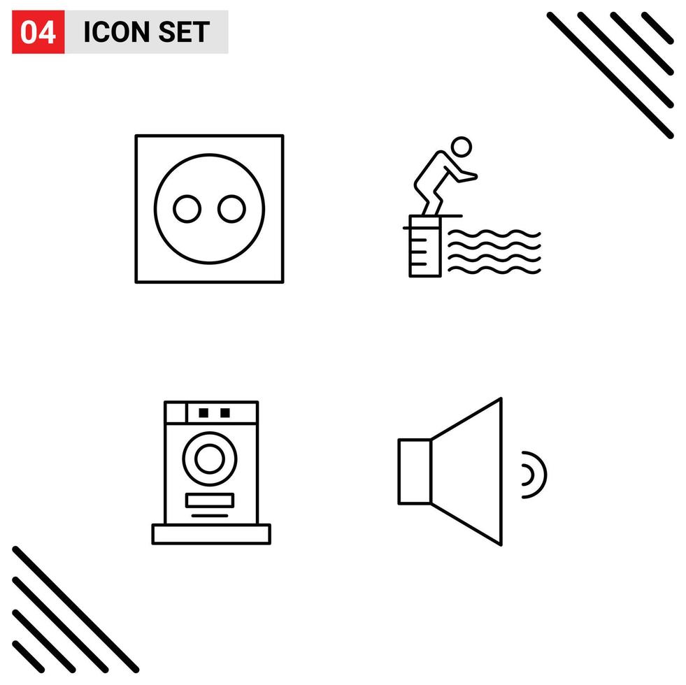 4 Creative Icons Modern Signs and Symbols of apartment sport light jump dryer Editable Vector Design Elements