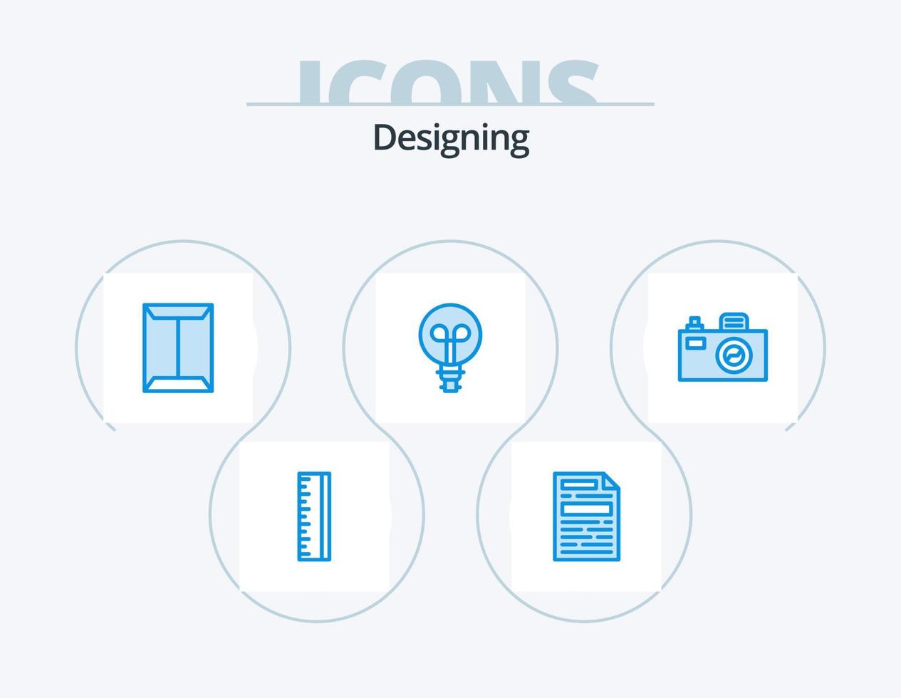 diseño de paquete de iconos azules 5 diseño de iconos. . imagen. abierto. cámara. luz vector