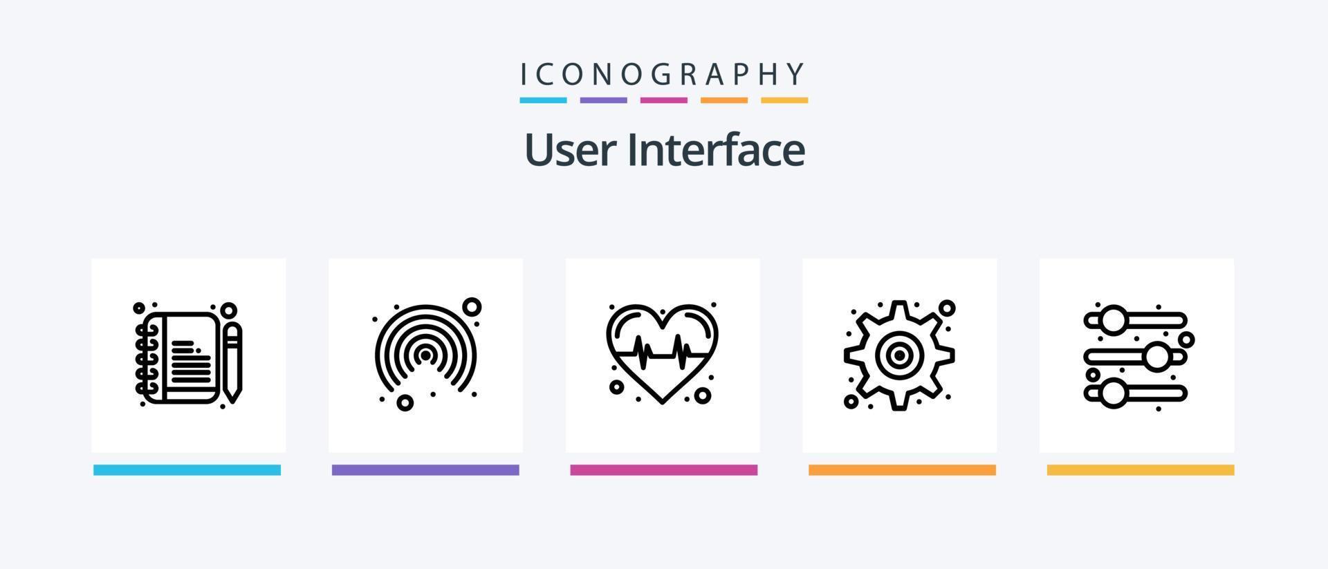 User Interface Line 5 Icon Pack Including . pulse. user. interface. Creative Icons Design vector